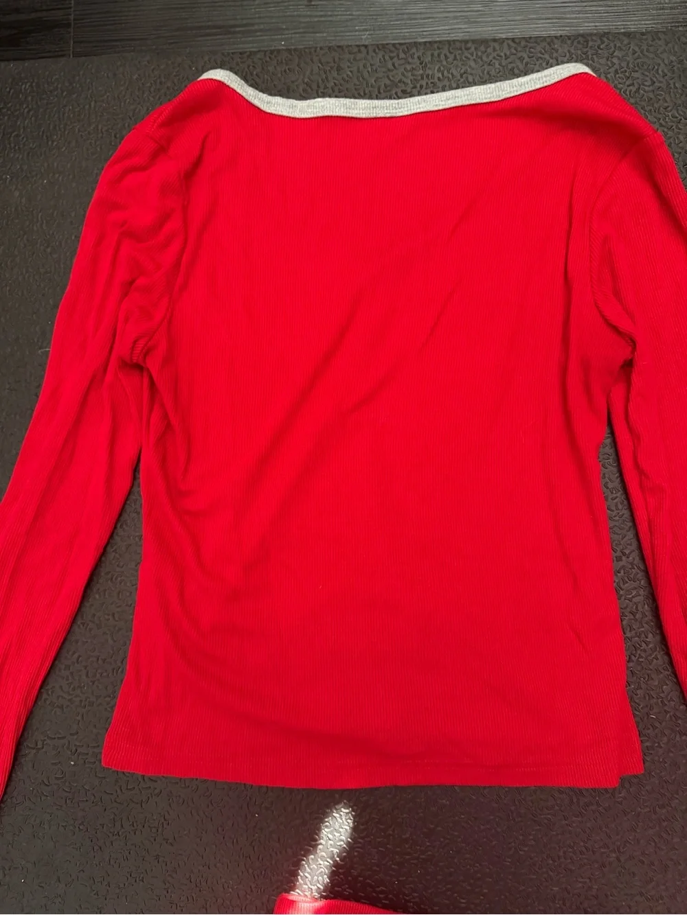 Women’s Red Long-Sleeve Henley Top & Shorts Sleep Set